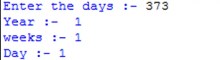 write-a-python-program-to-convert-days-into-years-weeks-and-days