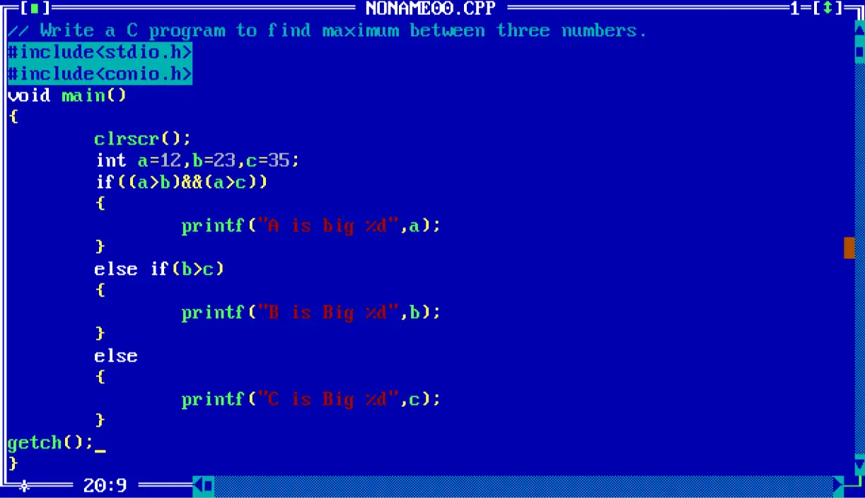 write-a-c-program-to-find-maximum-between-three-numbers-techonespot